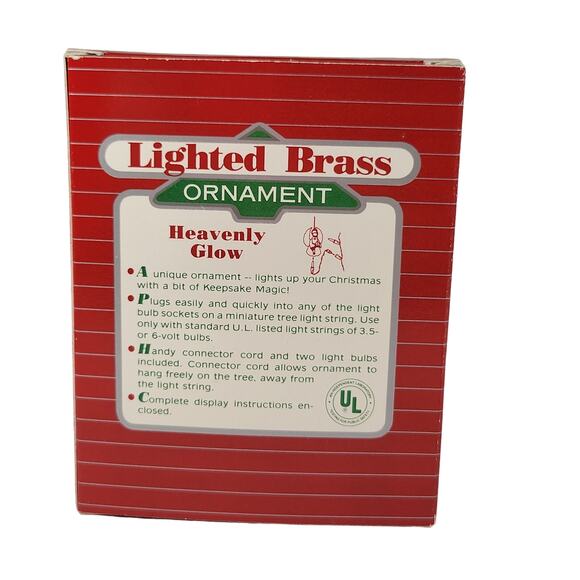 Vintage Hallmark Keepsake Magic Lighted Brass Angel Ornament Heavenly Glow 1988 - Picture 7 of 8